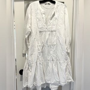 Women’s White Linen bohemian Zara dress XXL